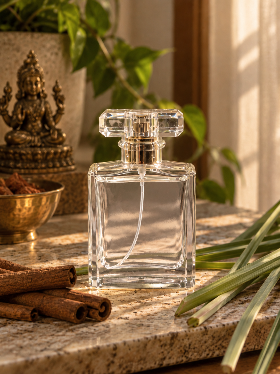 Perfume Lakshmi em cenário botânico